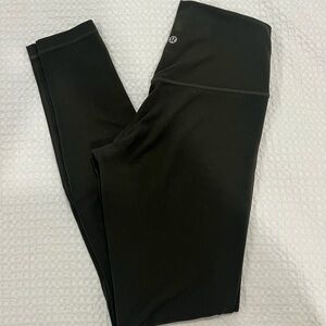 lululemon athletica dark green high rise align leggings 28”